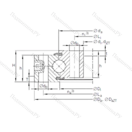 Подшипник шариковый опорно-поворотный VU 30 0574