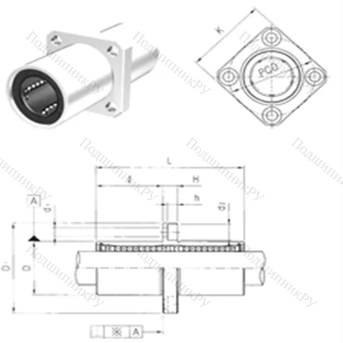 Подшипник шариковый линейный LMKM 6UU от производителя  Samick