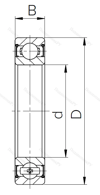 Шариковый однорядный подшипник 1000803 ZZ (61803 ZZ) в Екатеринбурге