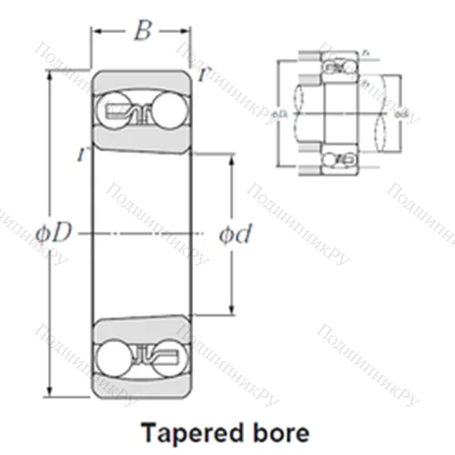 Подшипник шариковый радиальный самоцентрирующийся 2219SK