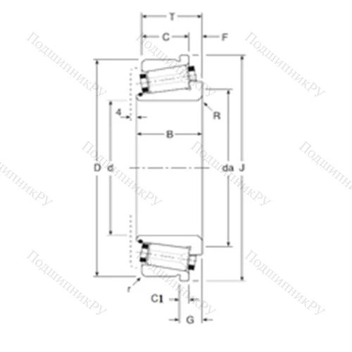 Подшипник роликовый радиально-упорный 200136X/200215XC от производителя  Gamet