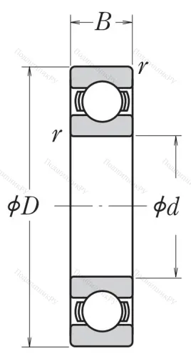 Однорядный шариковый подшипник 6022 CM от производителя  NSK
