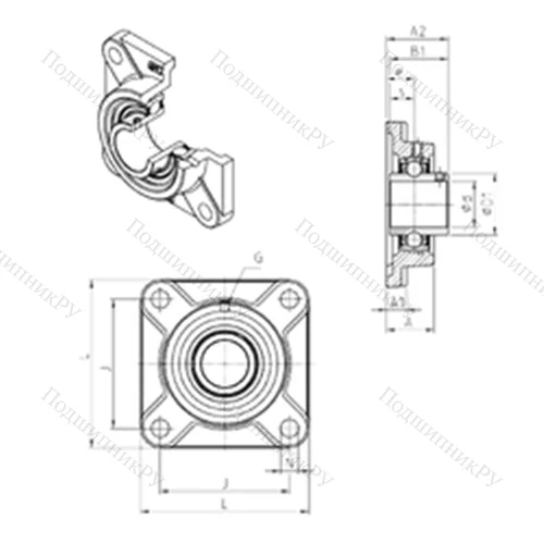 Подшипниковый узел шариковый радиальный UCF 214 от производителя  SNR