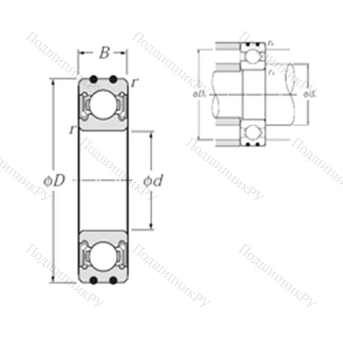 Подшипник шариковый радиальный AC-6006LLB