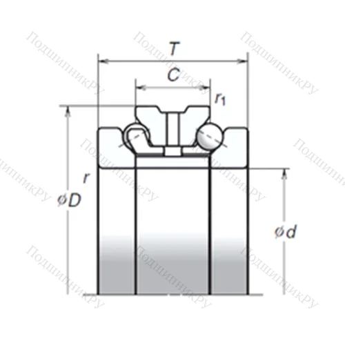 Подшипник шариковый упорно-радиальный 180TAC 29D+L от производителя  NSK Подшипник шариковый упорно-радиальный 180TAC 29D+L от производителя  NSK