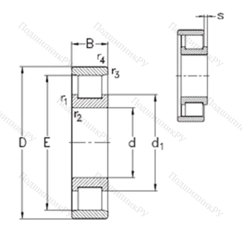 Подшипник роликовый радиальный N 228-E-M 6