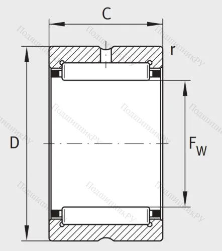 Игольчатый подшипник NK 95/26 XL от производителя  INA