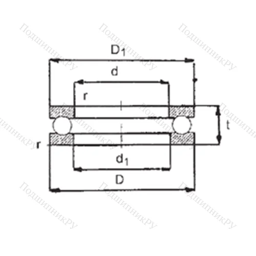 Подшипник шариковый упорный 0-30 от производителя  FBJ