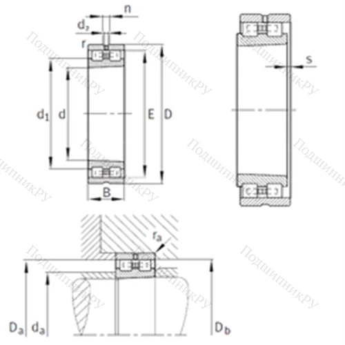 Подшипник роликовый радиальный NN 3028-AS-K-M-SP от производителя  INA