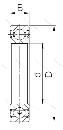 Шариковый однорядный подшипник 180100 (6000 2RS) в Екатеринбурге