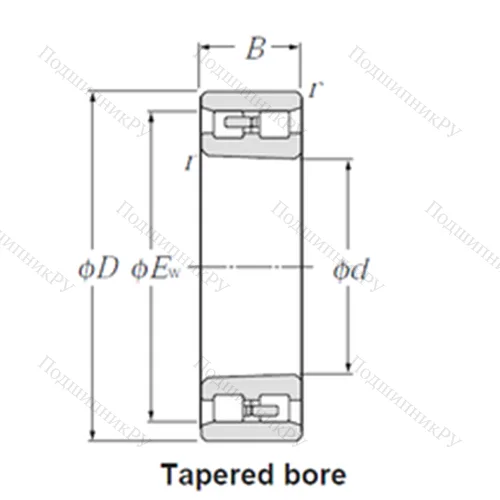 Подшипник роликовый радиальный NN 3017K от производителя  NTN Подшипник роликовый радиальный NN 3017K от производителя  NTN