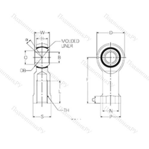 Подшипник скольжения сферический RBM 8 от производителя  NMB