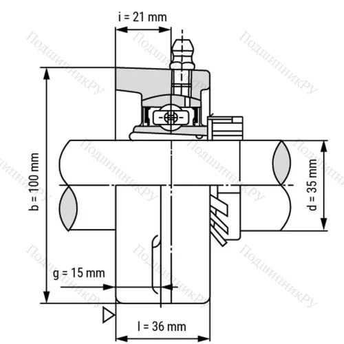 Подшипниковый узел UKFL 208+H 2308 - Вал: 35 мм от производителя  LPZ