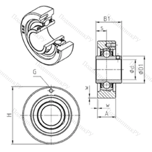 Подшипниковый узел шариковый радиальный UCC 324 от производителя  SNR