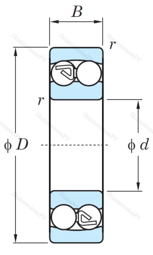 Двухрядный шариковый подшипник 1310 от производителя  KOYO Двухрядный шариковый подшипник 1310 от производителя  KOYO