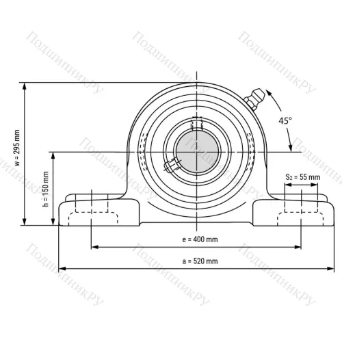 Подшипниковый узел UCP 322 - Вал: 110 мм от производителя  LPZ