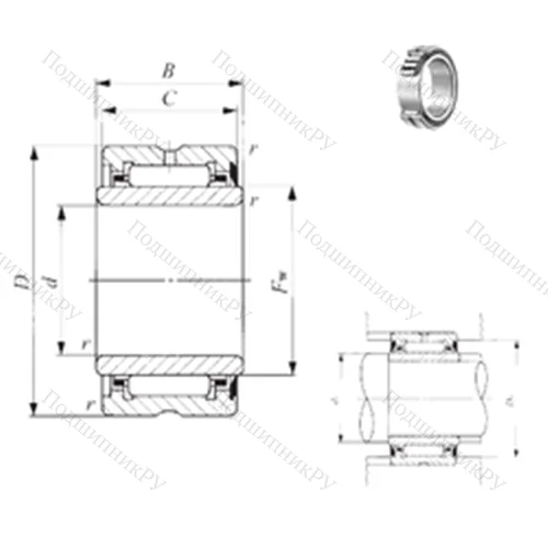 Подшипник игольчатый радиальный NA 4913U от производителя  IKO