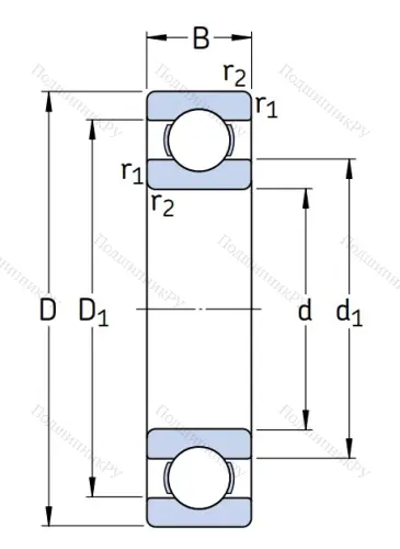 Однорядный шариковый подшипник 6316 M/C 4 от производителя  SKF