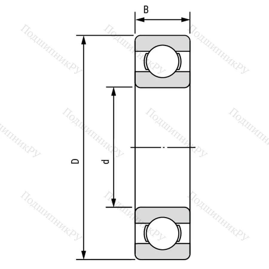 Модификация подшипника 6-310БТ1 размер 50x110x27 от производителя  ГПЗ-1
