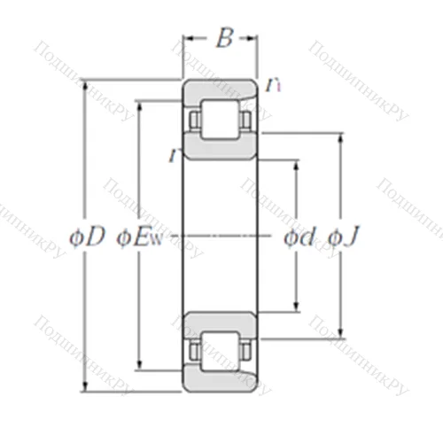 Подшипник роликовый радиальный NF 334