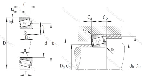 Конический роликовый подшипник 32026 X от производителя  FAG