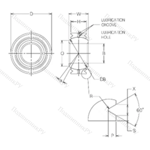 Подшипник скольжения сферический MBG 14VCR от производителя  NMB
