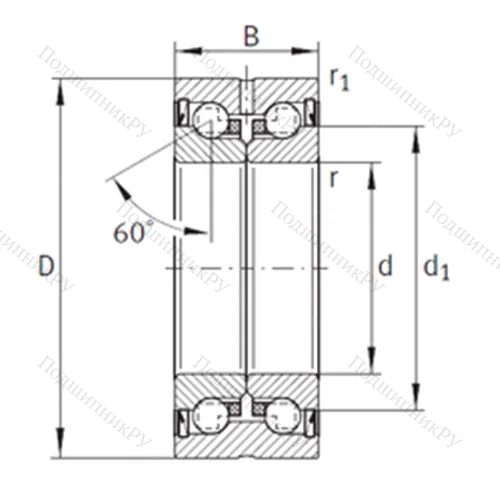 Подшипник шариковый упорно-радиальный ZKLN 2557-2RS от производителя  INA