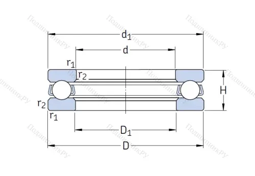 Упорный шариковый подшипник BA 9 от производителя  SKF