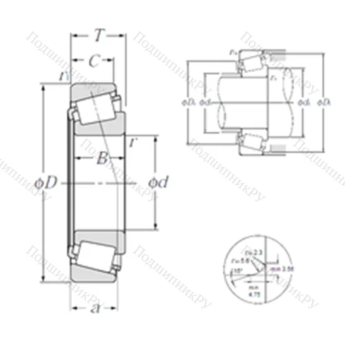 Подшипник роликовый радиально-упорный 4T-LM 503349A/LM 503310 от производителя  NTN