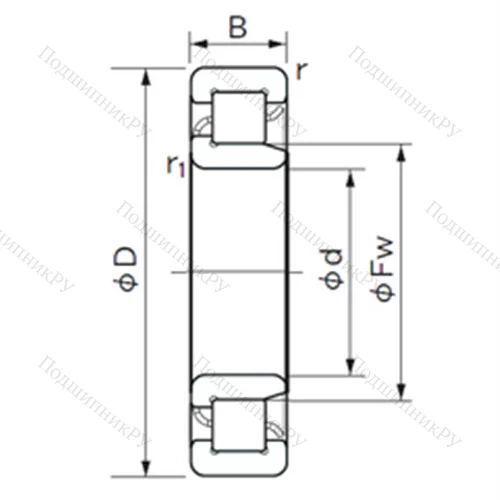 Подшипник роликовый радиальный NJ 2304 E