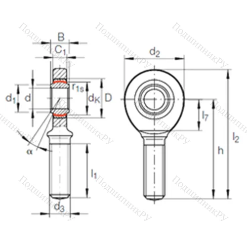 Подшипник скольжения сферический GAR 12 UK