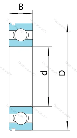 Шариковый однорядный подшипник 50316 (6316 N) в Екатеринбурге