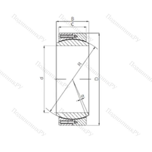 Подшипник скольжения сферический GE 420DW от производителя  ISO