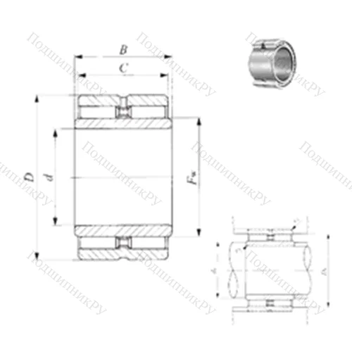 Подшипник игольчатый радиальный GBRI 284824 от производителя  IKO