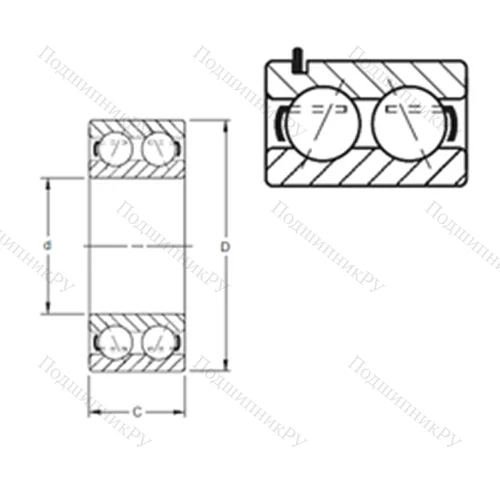 Подшипник шариковый радиально-упорный 5209WG