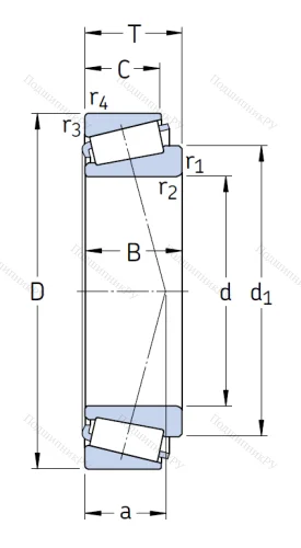 Конический роликовый подшипник 32022 X/Q от производителя  SKF