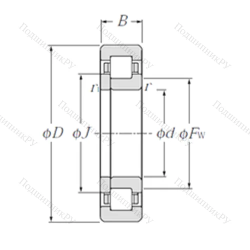 Подшипник роликовый радиальный NUP 348 от производителя  NTN Подшипник роликовый радиальный NUP 348 от производителя  NTN