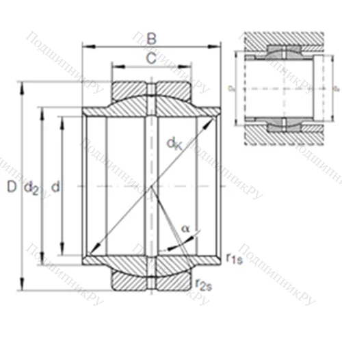 Подшипник скольжения сферический GE 20 LO от производителя  INA Подшипник скольжения сферический GE 20 LO от производителя  INA
