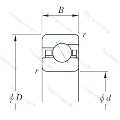 Подшипник шариковый радиально-упорный KBA 035