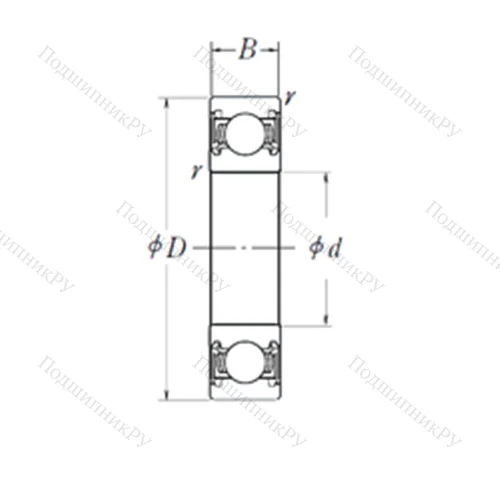 Подшипник шариковый радиальный MR 163110-2RS от производителя  MB Bearing