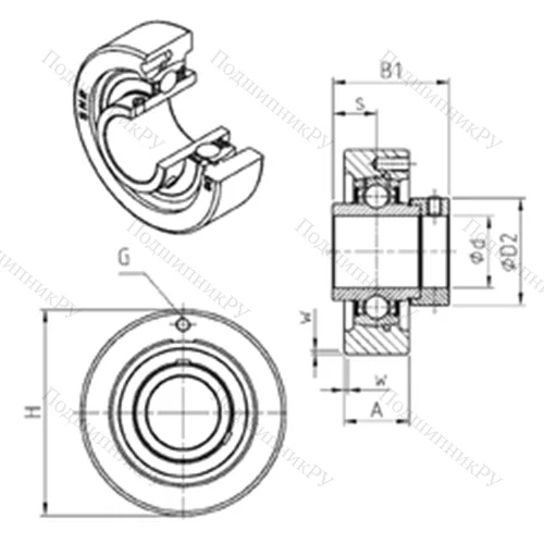 Подшипниковый узел шариковый радиальный EXC 213 от производителя  SNR
