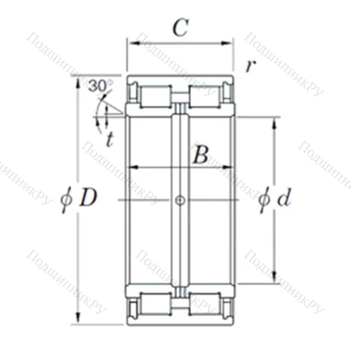 Подшипник роликовый радиальный DC 5076