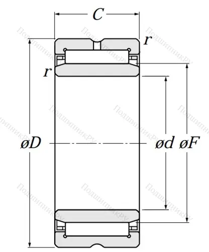 Игольчатый подшипник NA 5913 от производителя  NTN