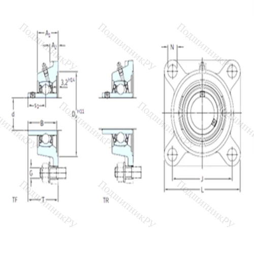 Подшипниковый узел шариковый радиальный FYM 1.1/2 TF от производителя  SKF
