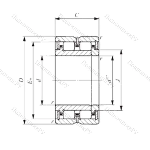 Подшипник роликовый радиальный TRU 254425 от производителя  IKO