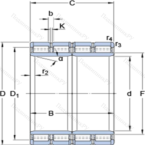 Четырёхрядные цилиндрические роликоподшипники