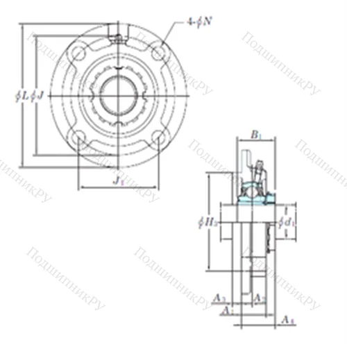 Подшипниковый узел шариковый радиальный UKFCX 20 от производителя  KOYO