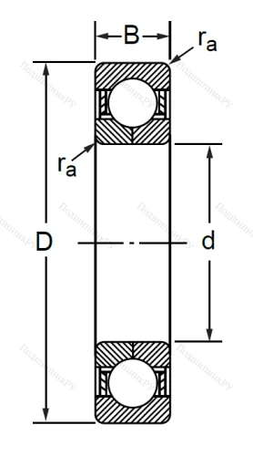 Радиально-упорный шариковый подшипник QJ 305 M (176305 Л ГОСТ) в Екатеринбурге
