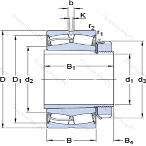 Сферические роликоподшипники на закрепительной втулке 22228-2CS 5K/VT 143 + H 3128 L от производителя  SKF