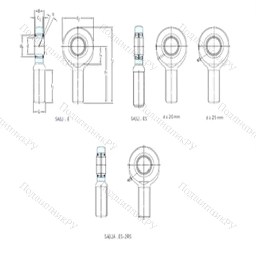 Подшипник скольжения сферический SA 40ES-2RS от производителя  SKF
